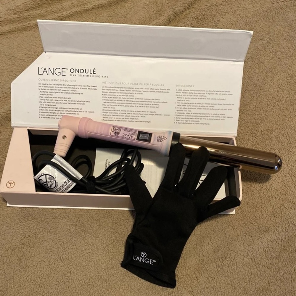 L’ange ondule 32mm titanium curling wand & glove